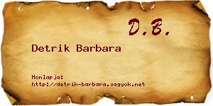 Detrik Barbara névjegykártya