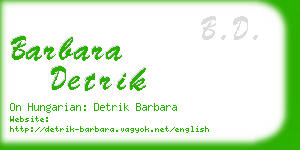 barbara detrik business card